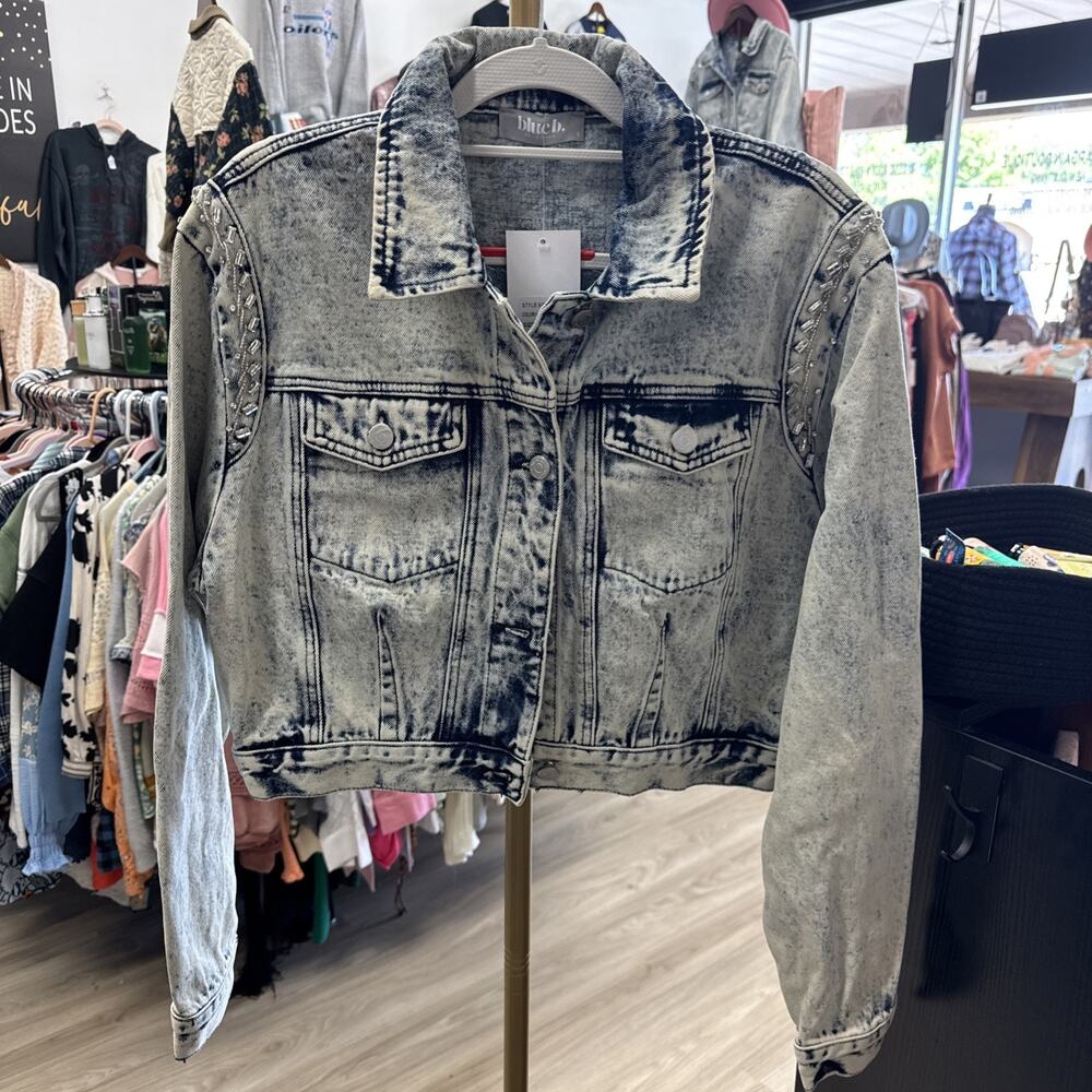 Blue B Women's Denim Jean Jacket Embellished. Size Small